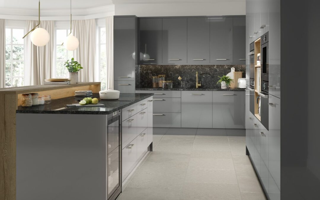 Bella High Gloss Light Grey / High Gloss Dust Grey / Style: Venice