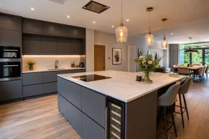 Modern fitted kitchen in Wolverhampton showing realistic 2026 kitchen renovation design and installation costs