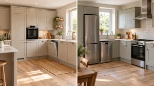 Integrated and freestanding kitchen appliances compared in modern kitchens